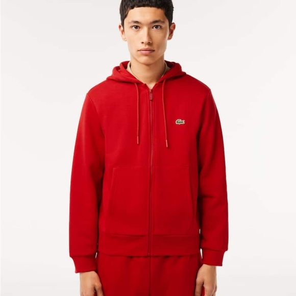 Lacoste Men's Zip-Up Red Sweater - Picture 2 of 10
